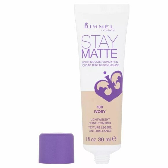 Rimmel London 100 Ivory Stay Matte Full Coverage Foundation 1 Fl Oz 30 mL NEW - Picture 2 of 5